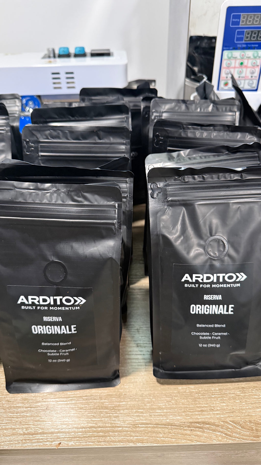 Ardito Riserve Originale coffee bags — small-batch medium roast, balanced blend, 12oz