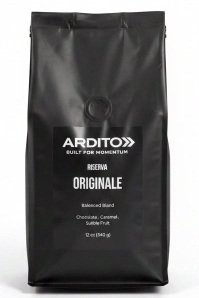 Ardito Riserva Originale coffee bags — small-batch medium roast, balanced blend, 12oz